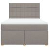 vidaXL Cama box spring con colch&oacute;n tela gris taupe 140x200 cm