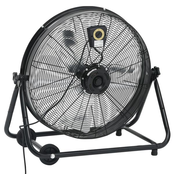 vidaXL Ventilador de tambor industrial negro 60 cm 172,5 W