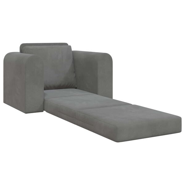 vidaXL Sof&aacute; cama Gris oscuro 98 x 71 x 83 cm Terciopelo