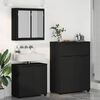 vidaXL Juego de muebles de ba&ntilde;o 3 pcs Negro Madera contrachapada