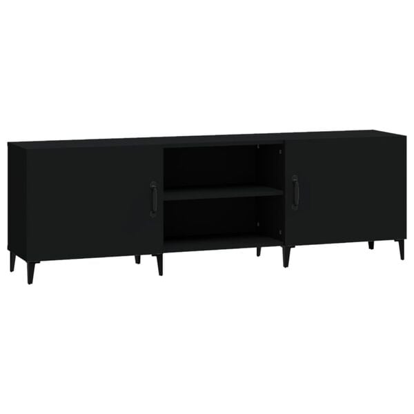 vidaXL Mueble para TV madera de ingenier&iacute;a negro 150x30x50 cm