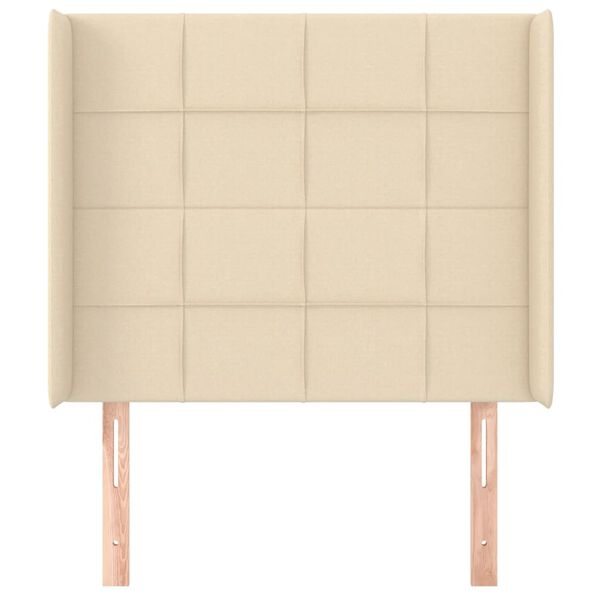 vidaXL Cabecero con orejas de tela color crema 103x16x118/128 cm
