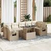 vidaXL Set de sof&aacute;s de jard&iacute;n y cojines 8 piezas rat&aacute;n sint&eacute;tico beige