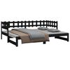 vidaXL Sof&aacute; cama extra&iacute;ble sin colch&oacute;n negro 2x(80x200) cm