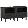 vidaXL Mesitas de noche 2 uds madera maciza de mango negro 40x33x46 cm