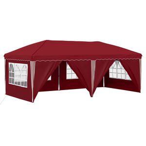 vidaXL Carpa Plegable para Fiestas 575 x 288 x 245 cm Burdeos