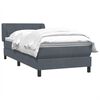 vidaXL Cama box spring con colch&oacute;n terciopelo gris oscuro 90x220 cm