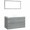 vidaXL Set de muebles de ba&ntilde;o madera contrachapada gris Sonoma