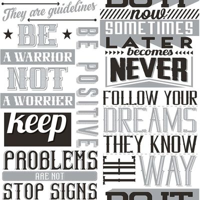 Noordwand Papel pintado Friends&Coffee Words and Letters negro blanco