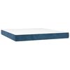 vidaXL Cama box spring colch&oacute;n y LED terciopelo azul oscuro 180x200 cm
