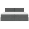 vidaXL Estructura de cama otomana con colch&oacute;n gris oscuro 200x200 cm