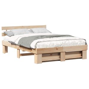 vidaXL Estructura de cama Marr&oacute;n 160 x 200 cm Madera de pino macizo
