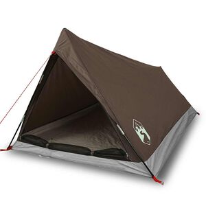 vidaXL Tienda de campa&ntilde;a para 2 personas impermeable marr&oacute;n