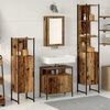 vidaXL Juego de muebles de ba&ntilde;o con estante 4 pcs Madera vieja