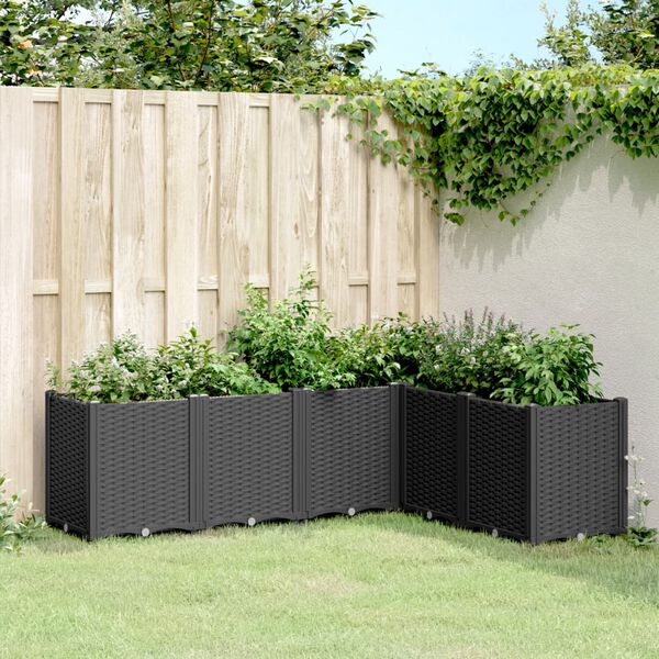 vidaXL Jardinera PP negro 160x120x53 cm