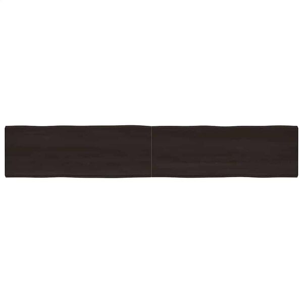 vidaXL Tablero mesa madera tratada borde vivo marr&oacute;n 220x40x(2-6) cm
