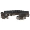 vidaXL Conjunto de sof&aacute;s de jard&iacute;n 13 uds. Gris y Gris Oscuro