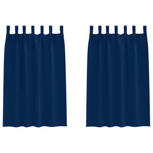 vidaXL Cortinas Opacas con Anillas 2 uds. Azul Oscuro 175 x 140 cm