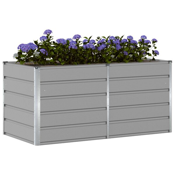 vidaXL Jardinera Gris Claro 160 x 80 x 75 cm Acero