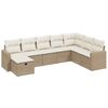 vidaXL Juego de sof&aacute;s de jard&iacute;n con cojines beige 8 pzas rat&aacute;n PE