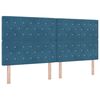 vidaXL Cama Box Spring LED con colchón Azul Oscuro 200 x 200 cm tela