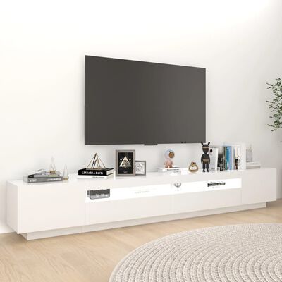 vidaXL Mueble para TV con luces LED blanco 260x35x40 cm