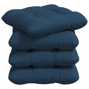 vidaXL Cojines para asiento 4 pcs Azul 45 x 45 x 12 cm tela