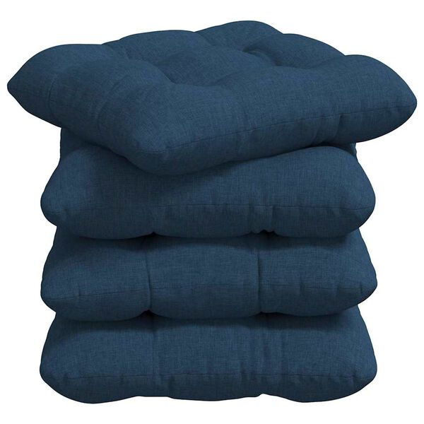 vidaXL Cojines para asiento 4 pcs Azul 45 x 45 x 12 cm tela