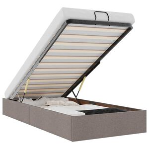 vidaXL Estructura de cama otomana sin colch&oacute;n tela gris pardo 80x200cm