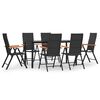 vidaXL Juego comedor de jard&iacute;n 7 piezas rat&aacute;n sint&eacute;tico negro y marr&oacute;n