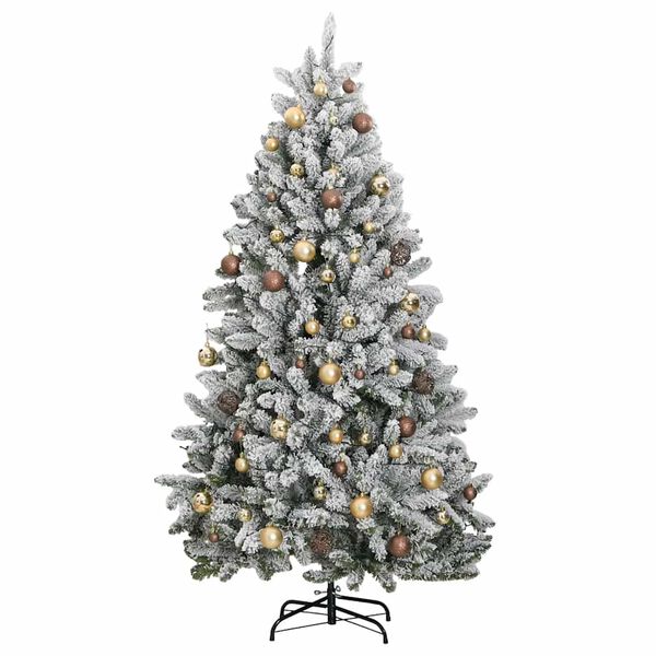 vidaXL &Aacute;rbol de Navidad artificial con bisagras 300 LED y bolas 270 cm