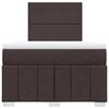vidaXL Cama box spring con colch&oacute;n tela marr&oacute;n oscuro 120x190 cm