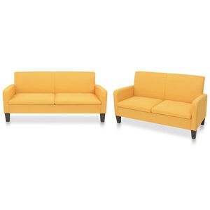 vidaXL Conjunto de sof&aacute;s 2 piezas tela amarillo