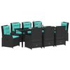 vidaXL Conjunto de Comedor de Jard&iacute;n 9 pcs Negro Polirat&aacute;n