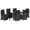 vidaXL Conjunto de Comedor de Jard&iacute;n 7 pcs Negro rat&aacute;n sint&eacute;tico