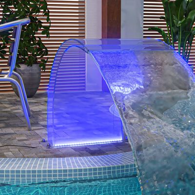 vidaXL Fuente de piscina con set de conector y luces RGB acrílico 50cm