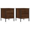 vidaXL Mesitas noche 2 uds madera ingenier&iacute;a marr&oacute;n roble 40x42x50 cm