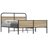 vidaXL Estructura de cama sin colchón metal roble ahumado 180x200 cm