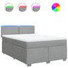 vidaXL Cama box spring con colch&oacute;n tela gris claro 160x200 cm