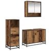 vidaXL Juego de muebles de ba&ntilde;o con caj&oacute;n 3 pcs Madera envejecida