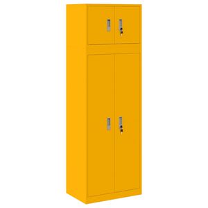 vidaXL Armario de almacenamiento 2 uds. Amarillo Mostaza