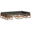 vidaXL Conjunto de sof&aacute;s de exterior 10 pcs Natural y Antracita