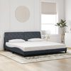 vidaXL Estructura de cama con LED sin colch&oacute;n terciopelo gris oscuro 200x200 cm