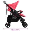 vidaXL Carrito para gemelos de acero rojo