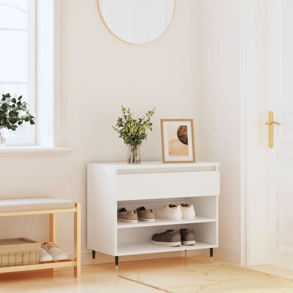 vidaXL Mueble zapatero madera contrachapada blanco 70x36x60 cm