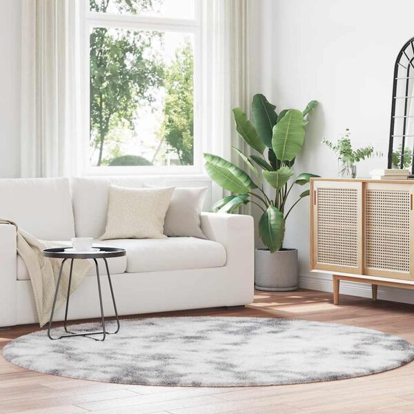 vidaXL Alfombra de pelo largo NAVARRA gris plateado 200x200 cm