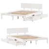 vidaXL Estructura de cama con cojines madera de pino blanca 140x190 cm