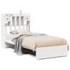 vidaXL Cama con estanter&iacute;a sin colch&oacute;n madera maciza blanca 75x190 cm