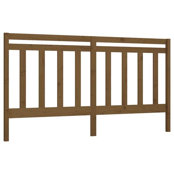 vidaXL Cabecero de cama madera maciza de pino marr&oacute;n miel 206x4x100 cm