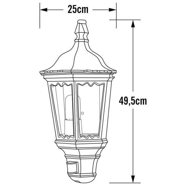 KONSTSMIDE L&aacute;mpara de pared con sensor Firenze negro mate